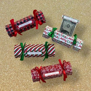 Surprise Money Pull Pouch- Glossy Hexagon, Christmas Money Pull Box, DIY Christmas Kit, Cash Gift Pouch, Christmas Gift Pouch