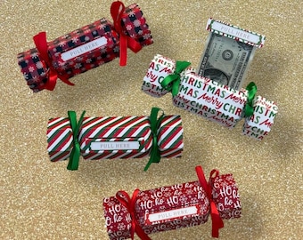 Surprise Money Pull Pouch- Glossy Hexagon, Christmas Money Pull Box, DIY Christmas Kit, Cash Gift Pouch, Christmas Gift Pouch