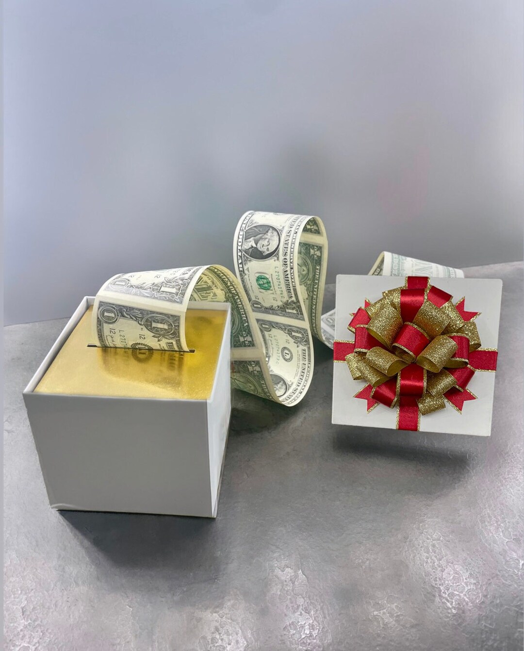 Surprise Money Pull Box, White Money Pull Box, DIY Birthday Kit, Cash