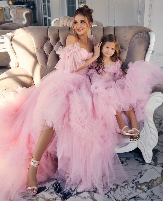 Mommy and me outfits Kleding Meisjeskleding Babykleding voor meisjes Jurken Mommy and I Hot pink Mother Daughter Matching Dress Mommy and Me Maxi Tutu 