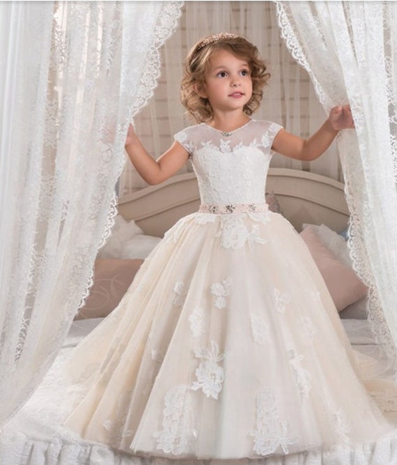 flower girl dress white