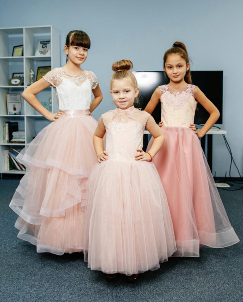 Ivory and blush flower girl dresses macys Birthday Wedding Bridesmaid blush Flower girl ivory dress tulle flower girl dress alternative