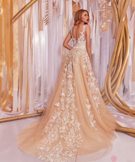 lace dress with train
