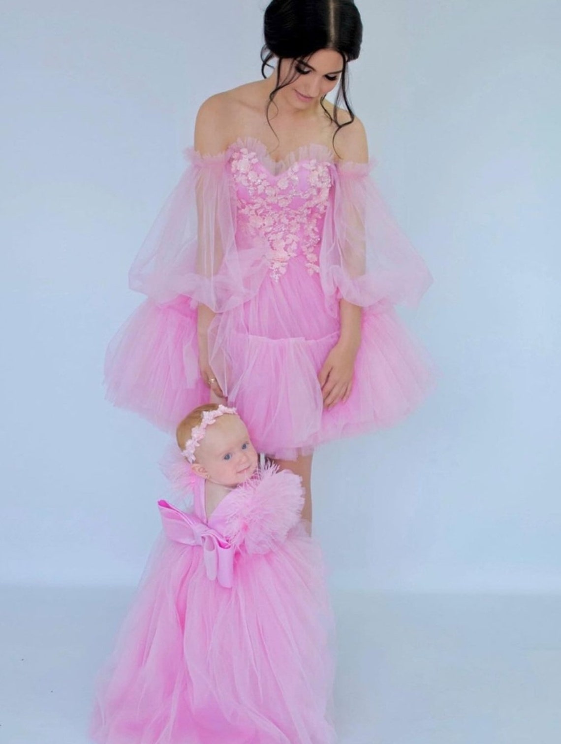 Mother Daughter Matching Dress Pink Mommy and Me Outfits - Etsy