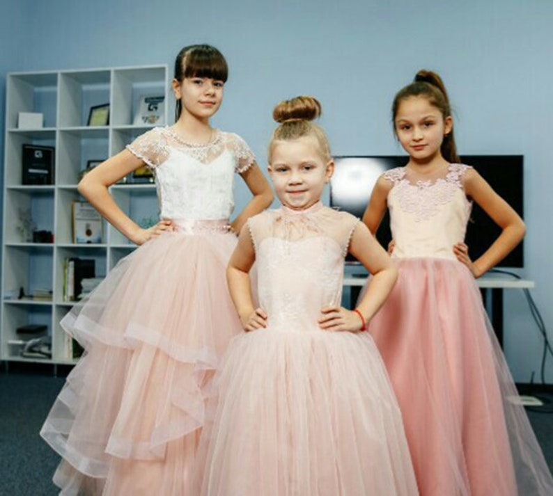 Ivory and blush flower girl dresses macys Birthday Wedding Bridesmaid blush Flower girl ivory dress tulle flower girl dress alternative