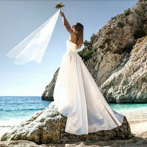 Satin wedding dress, Ivory wedding dresses, Bride gown with train, Elegant bridal dress, Wedding dress Royal satin bride dress Any PLUS SIZE