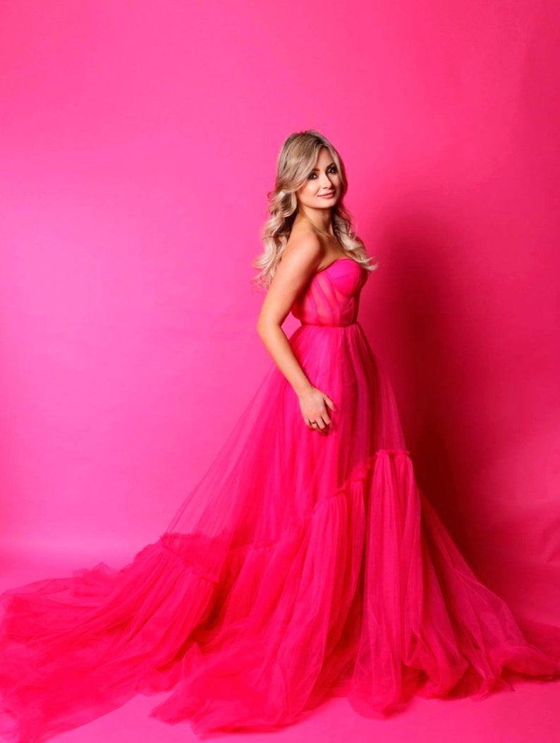 Pink Mother Daughter Matching Gowns MGD135 main image 1