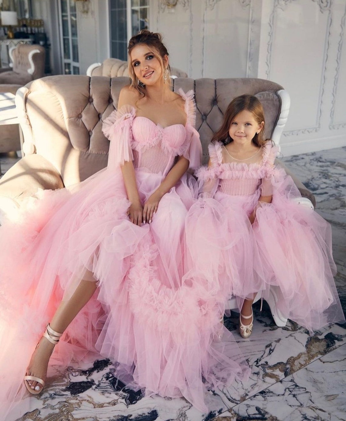 Mother Daughter Matching Dress Pink Mommy and Me Outfits - Etsy