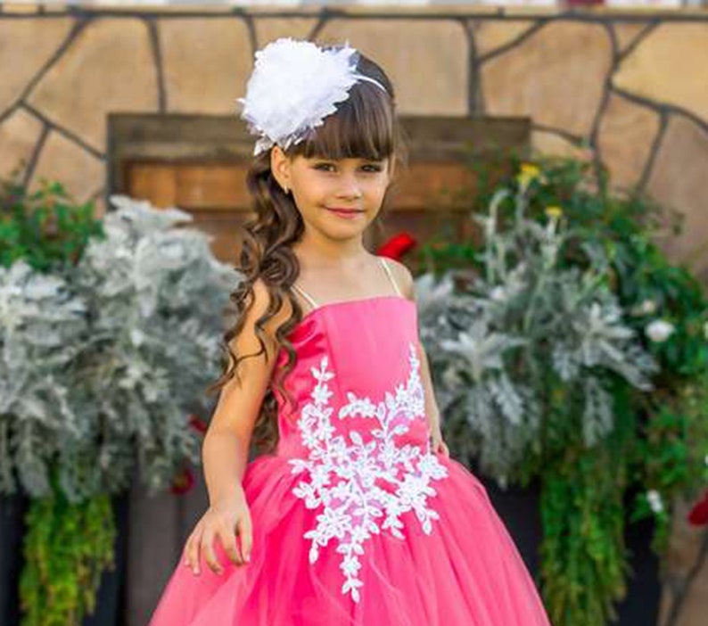ivory and pink flower girl dresses