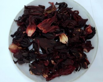 Petali di ibisco, tè all'ibisco caraibico, tè caldo e freddo, tè regalo di Natale.