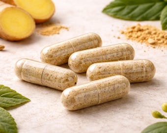 Ginger Root Capsules – Zingiber officinale – 500 mg Vegan Herbal Capsules | Natural Botanical Product