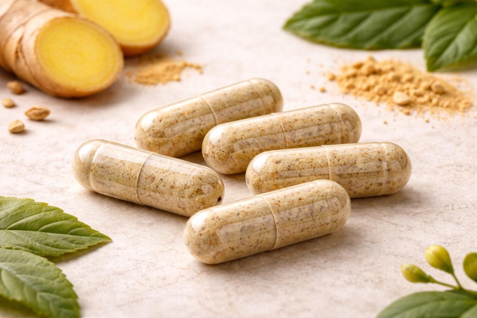 Ginger Root Capsules – Zingiber Officinale – 500 Mg Vegan Herbal ...