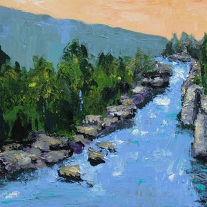 Colorado River # 3  River landscape print of a river in Silverton Colorado. The print is based on a original Acrylic painting.