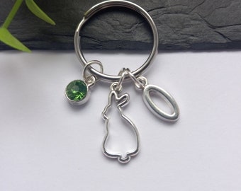 Rabbit keyring, Bunny Keyring, Personalised Keyring Gifts, Rabbit Keychain, Animal Gifts, Rabbit Lovers, Silver Keyring, Rabbit Gifts