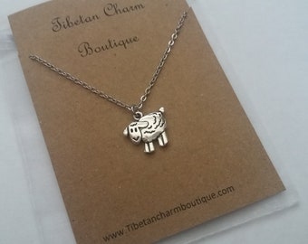 Sheep Necklace, Animal Necklace, Charm Necklace, Sheep Jewellery, Sheep Lovers Gifts, Stainless Steel Necklace, Gift for Her