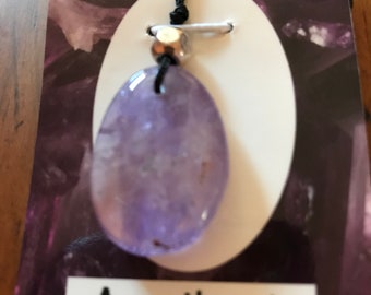 Amethyst Pendant with Cord