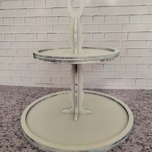 Unfinished DIY Wooden 2 Tiered Tray for Decor- Paint Your Own Tiered Tray