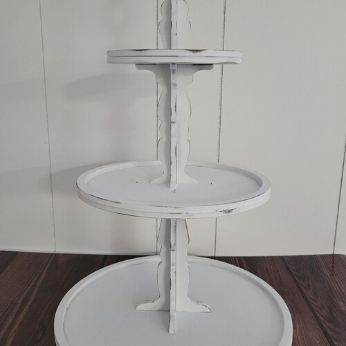 Unfinished DIY Wooden 3 Tiered Tray Shelf for Decor Paint Etsy