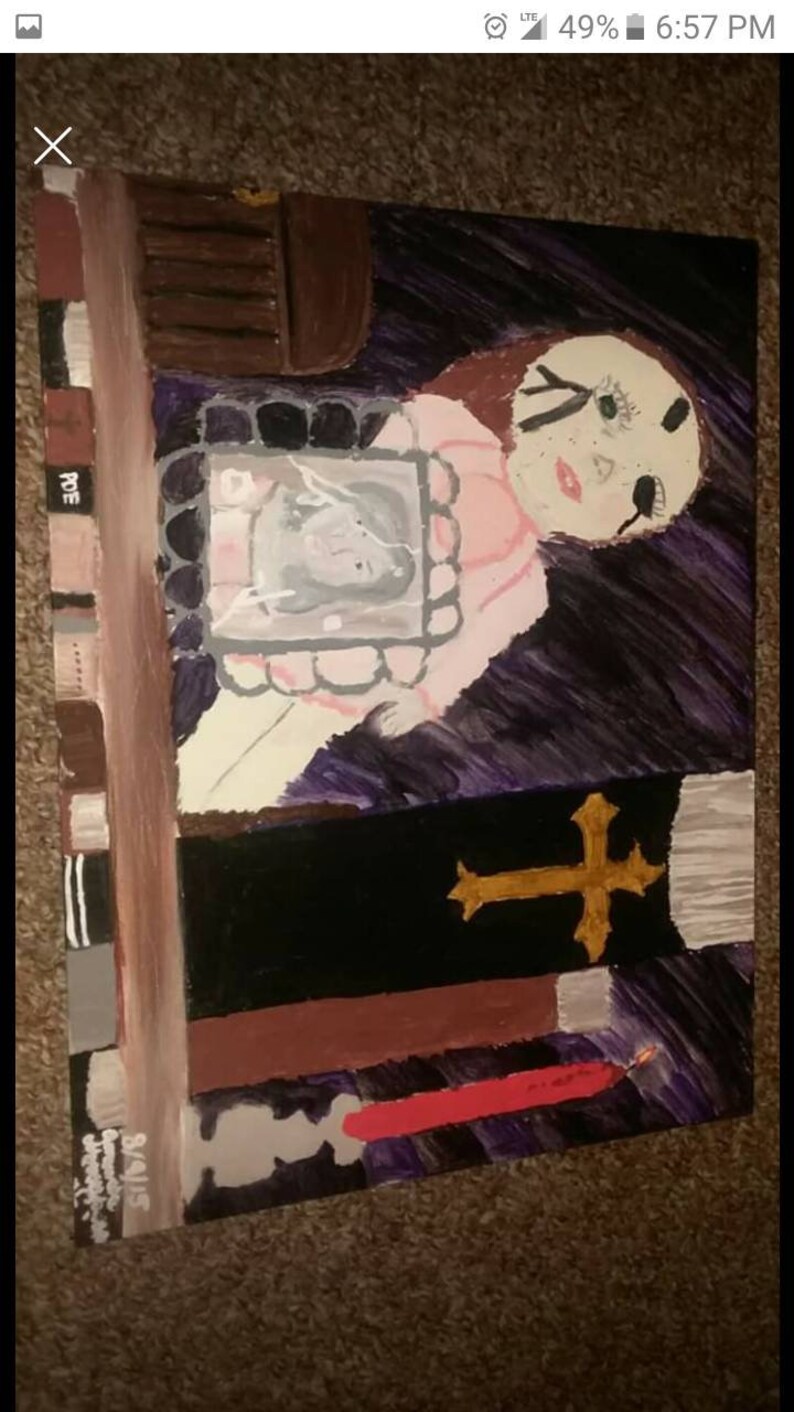 creepy doll painting
