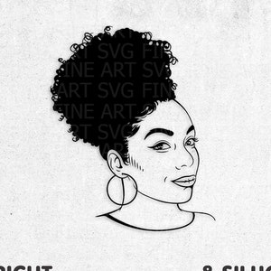 Afro Woman SVG: Black Lady Clip Art for Cricut Silhouette (Digital File)