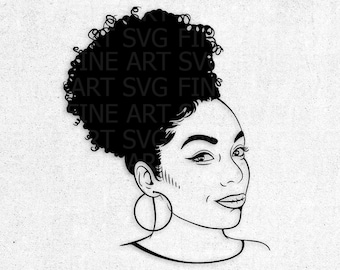 Afro Woman SVG: Black Lady Clip Art for Cricut Silhouette (Digital File)