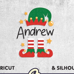 Christmas Elf SVG: Monogram Shirt Design, Cricut Silhouette (Digital Download)