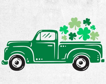 Shamrock Truck Svg, Clover truck svg file, Cutting files for Cricut, St Patricks Day svg, Lucky Svg, Sign design svg, shamrock shirt svg