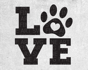 Husdjurskärlek Paw Print SVG-klippfil: Cricut & Silhouette