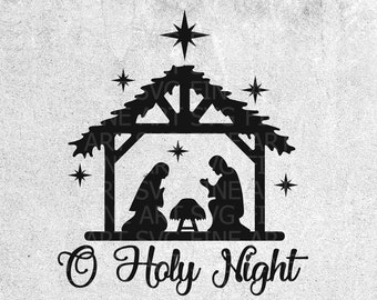 O Holy Night Nativity Stencil