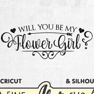 Serez-vous ma fille d'honneur SVG, conception de carte de mariage SVG, décoration Svg de fête de mariage, svg Cricut, fichier de coupe Silhouette, Svg Dxf Eps Png Ai