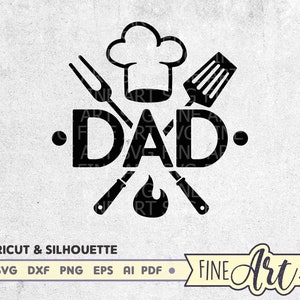 Arquivo Svg do pai para churrasco, clipart do dia dos pais, design Svg de avental de grelha, arquivos cortados para Cricut e silhueta, presente para o pai svg, download instantâneo
