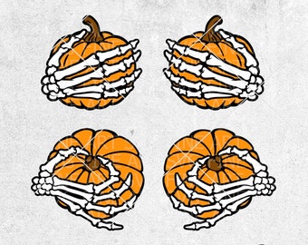 Funny Halloween SVG: Pumpkin Boobie Skeleton Hands Shirt Design (Digital Download)