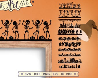 Halloween Border SVG Bundle: Spooky Cut Files for Cricut & Silhouette (Instant Download