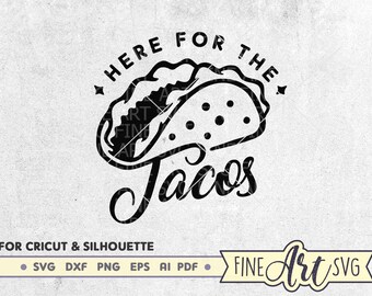 Here For The Tacos SVG: Projekt koszulki Cinco de Mayo (pobranie cyfrowe)