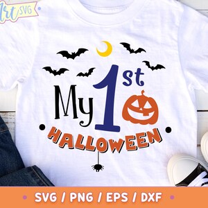 My 1st Halloween SVG, Baby Halloween Shirt Design, First Halloween svg, pumpkin svg cut files, Files for Cricut Silhouette, instant download