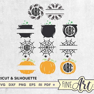 Halloween SVG Bundle: Witch, Pumpkin, Spider Web, Ghost (Digital Download)