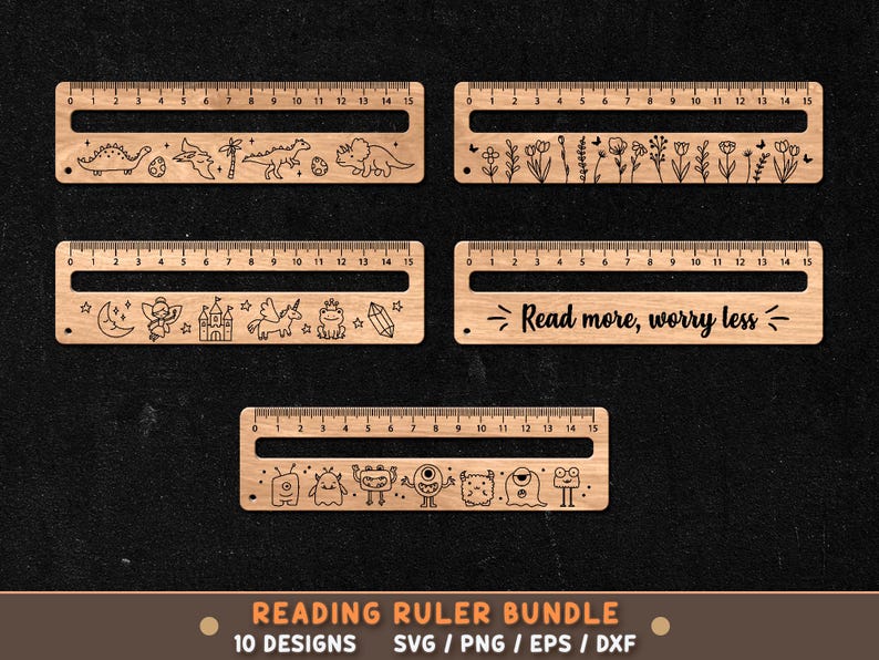 Theme Ruler Reading Ruler SVG Bundle – Kids Line Tracker Laser Cut File - Etsy