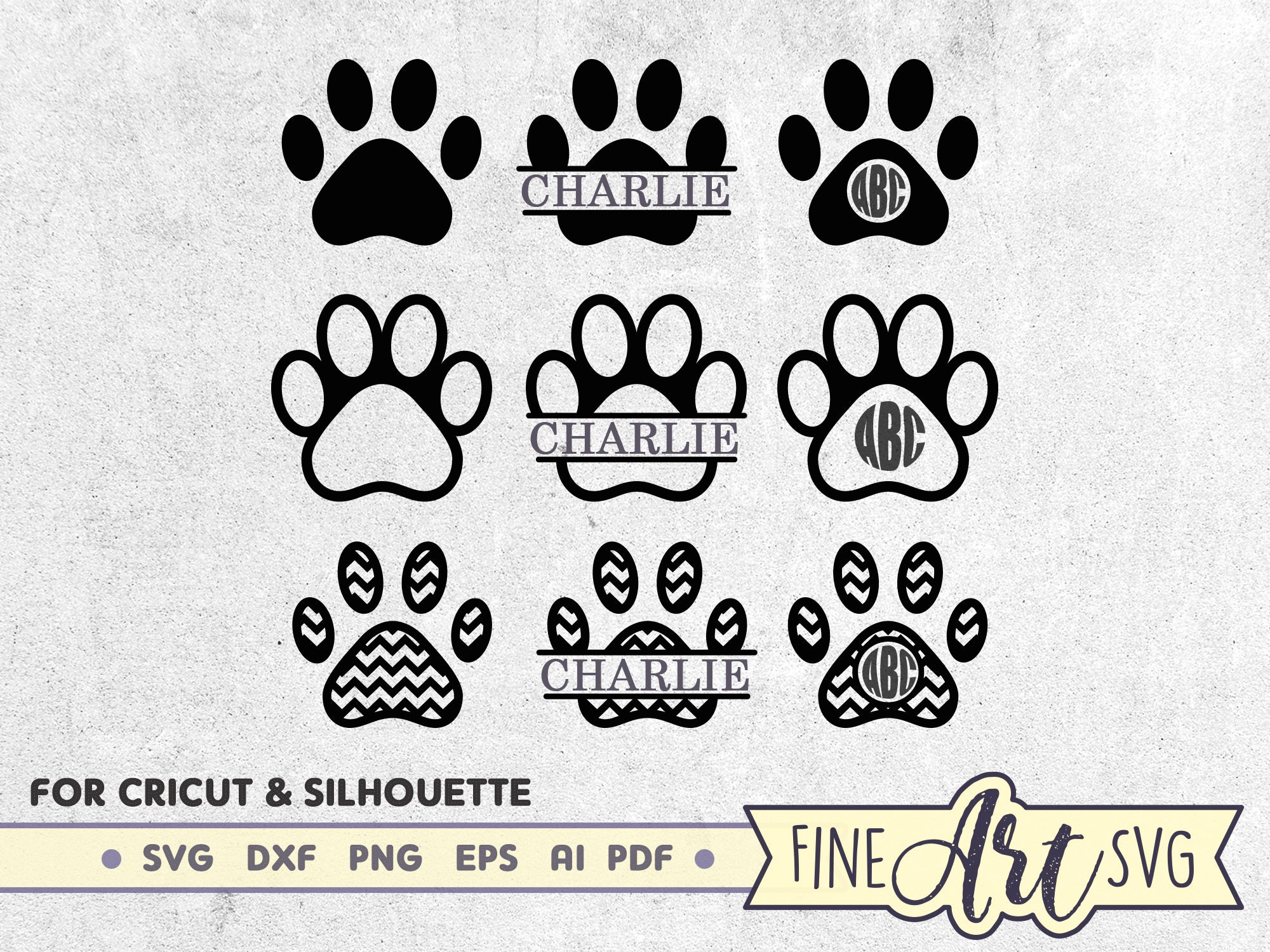 Download Dog Paw Svg Paw Monogram Design Monogram Frame Bundle Paw Etsy