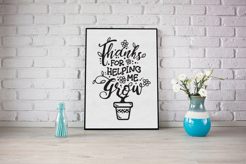 Thanks for helping me grow svg Teacher svg Thank you svg | Etsy
