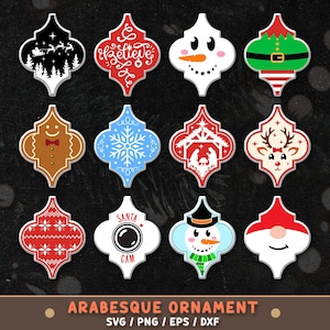 Arabesque Christmas Ornament SVG Bundle: Home Depot & Lowes Tile Cut Files