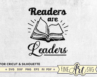 Leitores são líderes SVG: Design de camisa para professores, decalque para amantes de livros (download digital)