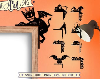 Halloween Corner Door Trim SVG Bundle: Laser Cut & Print Files, Instant Download