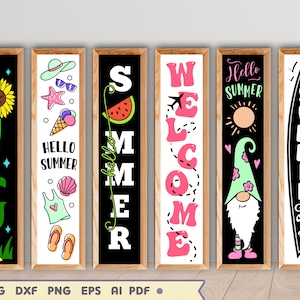 Zomerverandabord SVG-bundel: welkomstbord gesneden bestanden (digitale download)