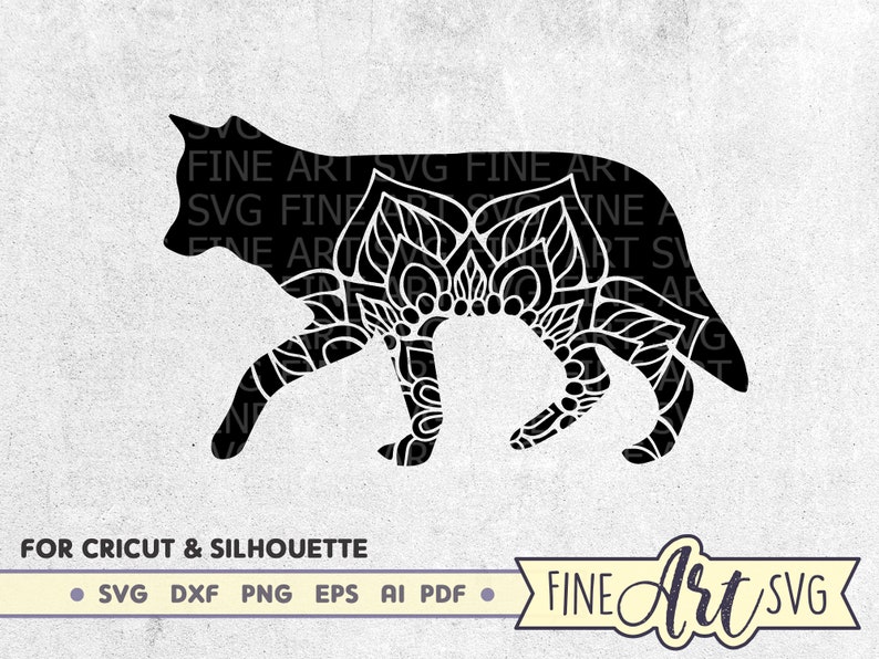 Floral Animal Clip Art File Wolf Mandala Shirt SVG Cut Design For Cricut Silhouette Floral Cute Svg Zentangle Wolf Silhouette Dxf