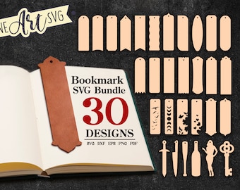 Bookmark SVG Bundle: 30 Laser Cut Designs (Digital Download)