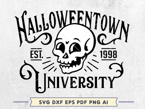Halloweentown University SVG: Funny Skeleton Head Cut File