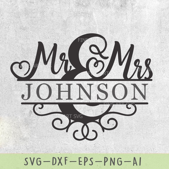 Download Mr And Mrs Svg Design Wedding Svg Mr And Mrs Split Monogram Etsy