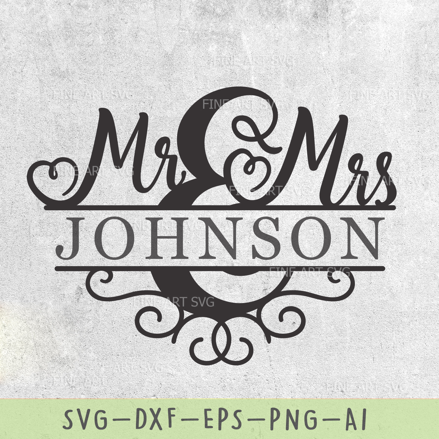 Papercraft Just Married Svg Marriage Svg Mr And Mrs Split Monogram Svg ...