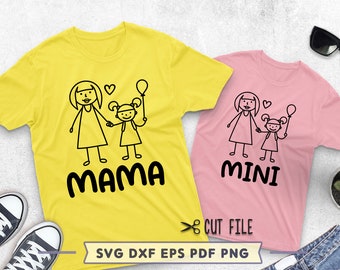 Mama and Mini SVG: Mother's Day Shirt Design (Digital Download)