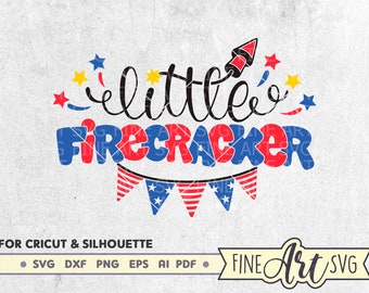Little Firecracker SVG: 4th of July Patriotic Design (Digital Download)
